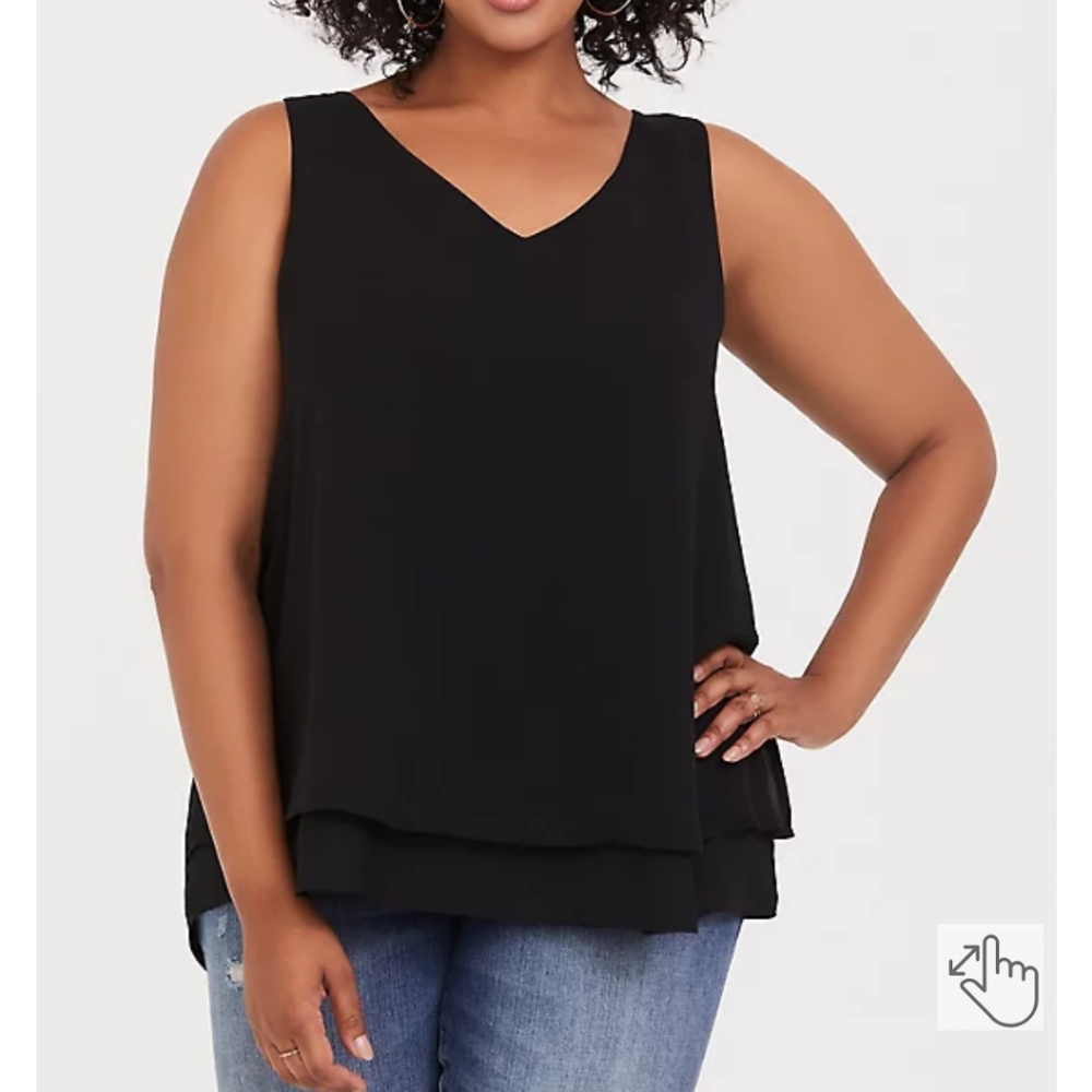 Torrid 00 Georgette Double Layer Swing Tank
